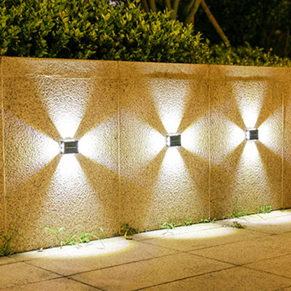 Solar Waterproof Square ABS PS LED Outdoor Wall Sconce Lamp
