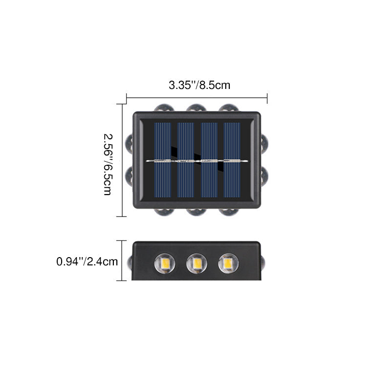 Solar Waterproof Square ABS PS LED Outdoor Wall Sconce Lamp