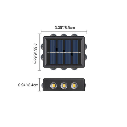 Solar Waterproof Square ABS PS LED Outdoor Wall Sconce Lamp