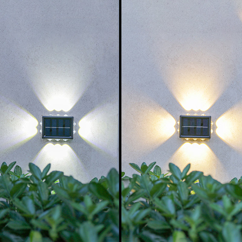 Solar Waterproof Square ABS PS LED Outdoor Wall Sconce Lamp