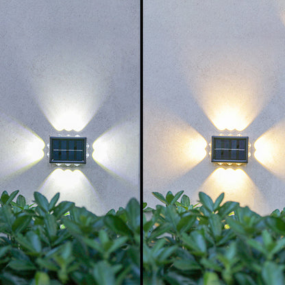 Solar Waterproof Square ABS PS LED Outdoor Wall Sconce Lamp