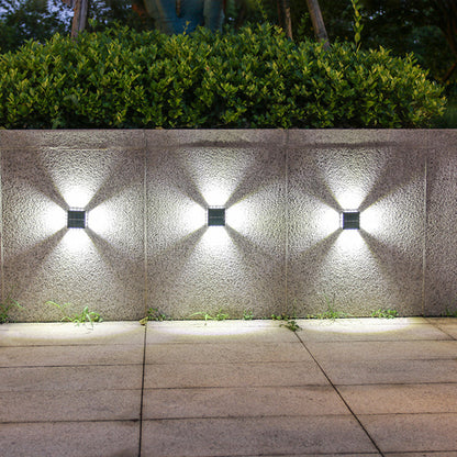 Solar Waterproof Square ABS PS LED Outdoor Wall Sconce Lamp