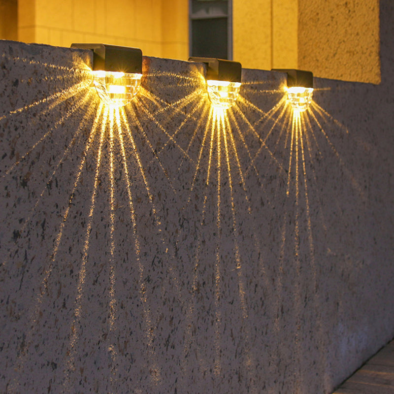 Solar Plastic LED Outdoor Wall Sconce Lamp Landscape Light