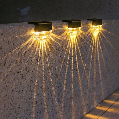 Solar Plastic LED Outdoor Wall Sconce Lamp Landscape Light