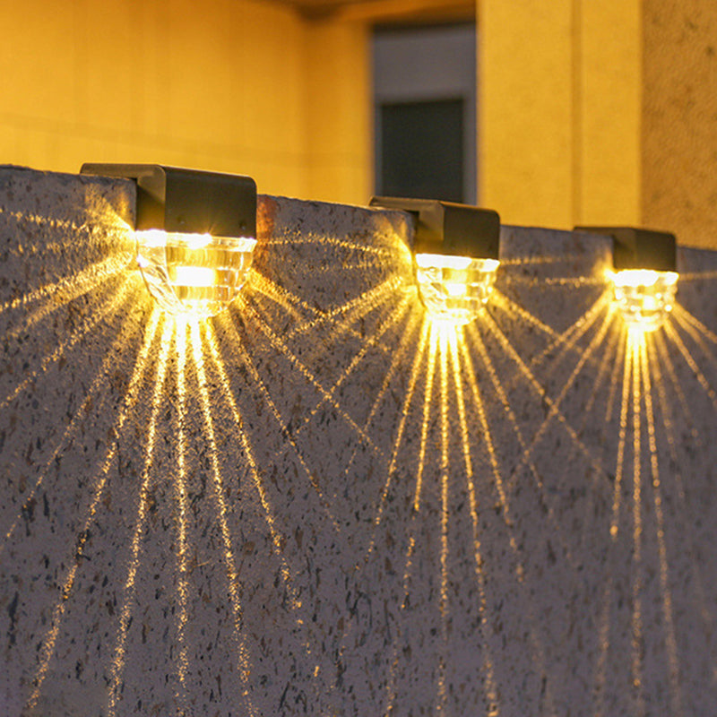 Solar Plastic LED Outdoor Wall Sconce Lamp Landscape Light