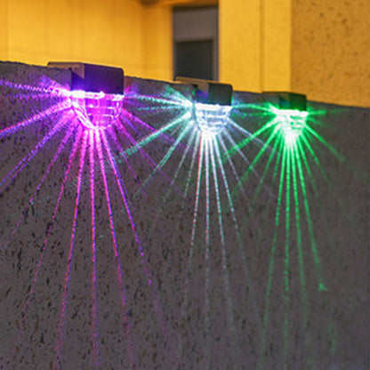 Solar Plastic LED Outdoor Wall Sconce Lamp Landscape Light
