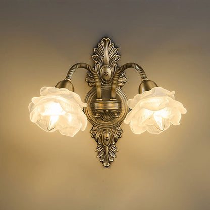 French Copper Glass 1/2-Light Wall Sconce Lamp