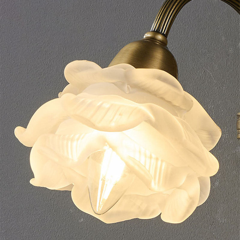 French Copper Glass 1/2-Light Wall Sconce Lamp