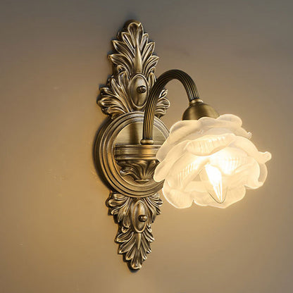 French Copper Glass 1/2-Light Wall Sconce Lamp