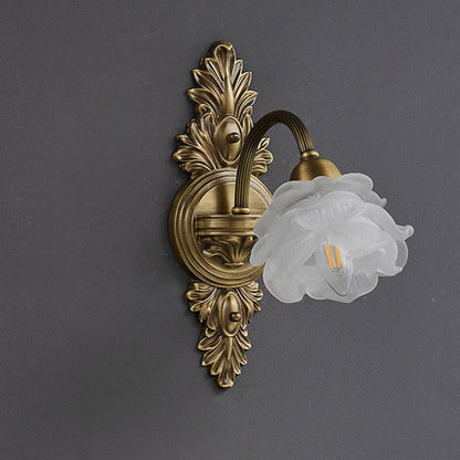 French Copper Glass 1/2-Light Wall Sconce Lamp