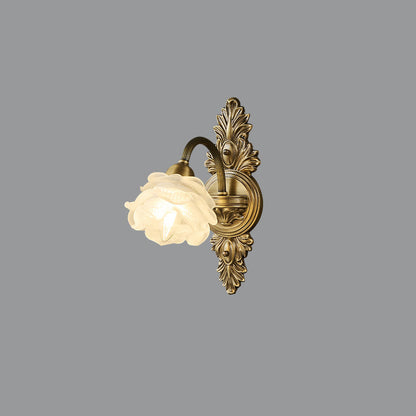 French Copper Glass 1/2-Light Wall Sconce Lamp