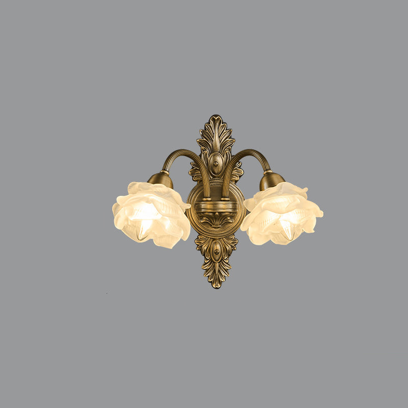 French Copper Glass 1/2-Light Wall Sconce Lamp