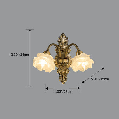 French Copper Glass 1/2-Light Wall Sconce Lamp