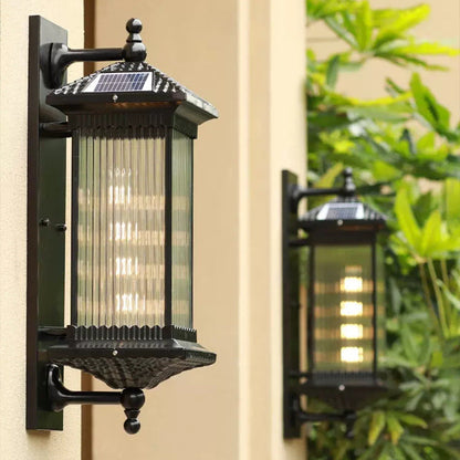 Colonial Glass Waterproof LED Outdoor Wall Sconce Lamp