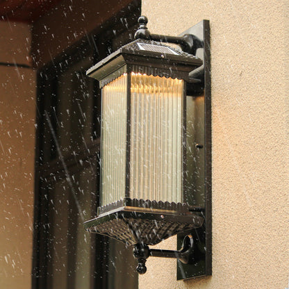 Colonial Glass Waterproof LED Outdoor Wall Sconce Lamp