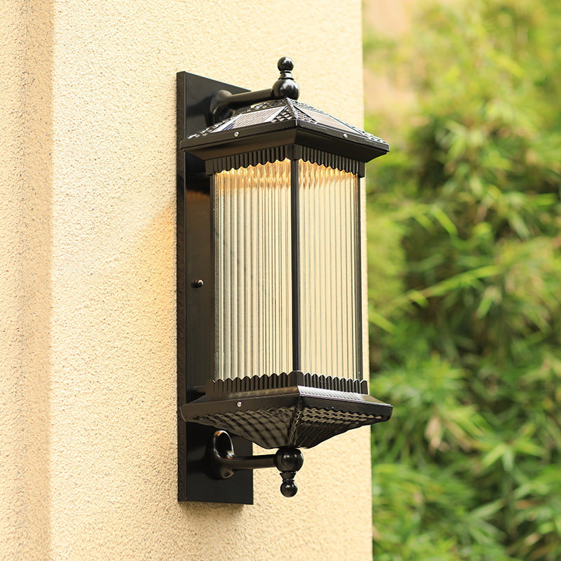 Colonial Glass Waterproof LED Outdoor Wall Sconce Lamp
