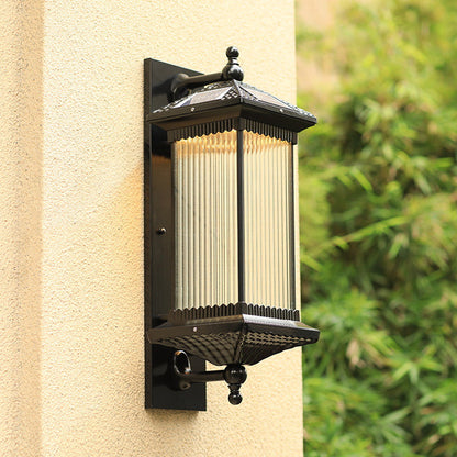 Colonial Glass Waterproof LED Outdoor Wall Sconce Lamp