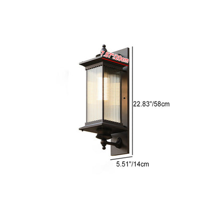 Colonial Glass Waterproof LED Outdoor Wall Sconce Lamp