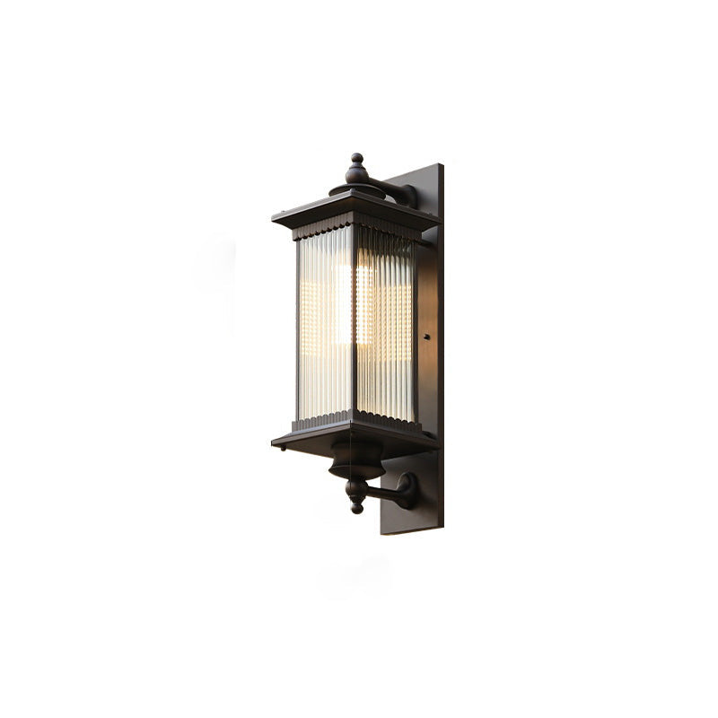 Colonial Glass Waterproof LED Outdoor Wall Sconce Lamp