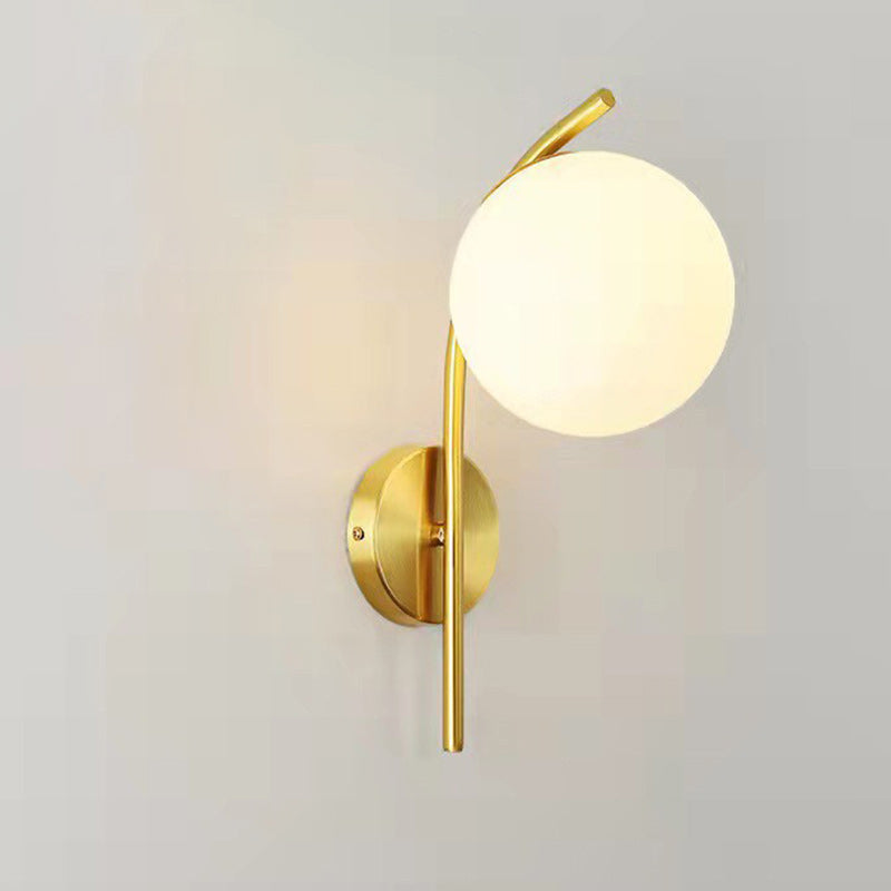 Simplicity Round Glass Copper 1-Light Wall Sconce Lamp
