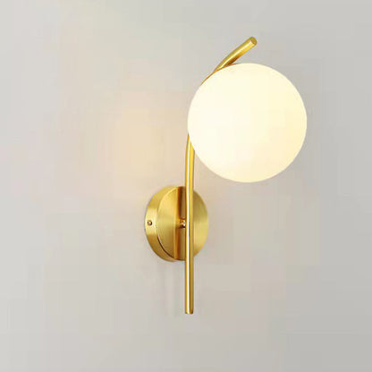 Simplicity Round Glass Copper 1-Light Wall Sconce Lamp