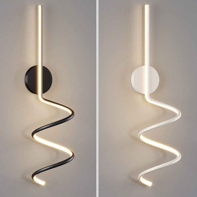 Simplicity Iron Long Curved Line LED Wall Sconce Lamp