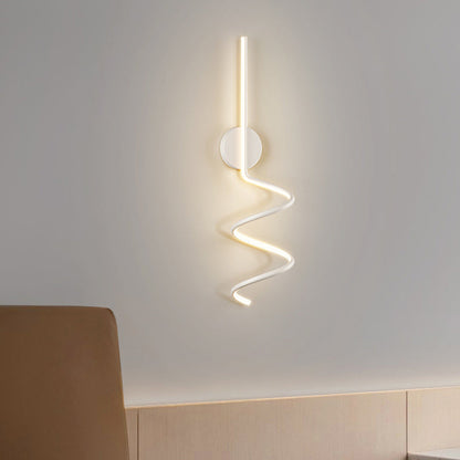Simplicity Iron Long Curved Line LED Wall Sconce Lamp