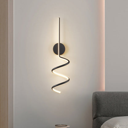 Simplicity Iron Long Curved Line LED Wall Sconce Lamp