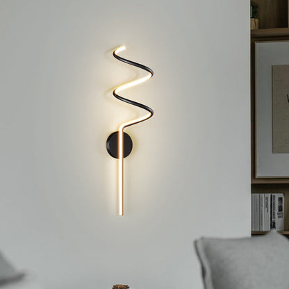 Simplicity Iron Long Curved Line LED Wall Sconce Lamp