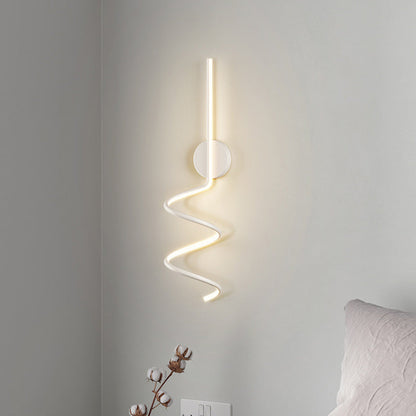 Simplicity Iron Long Curved Line LED Wall Sconce Lamp