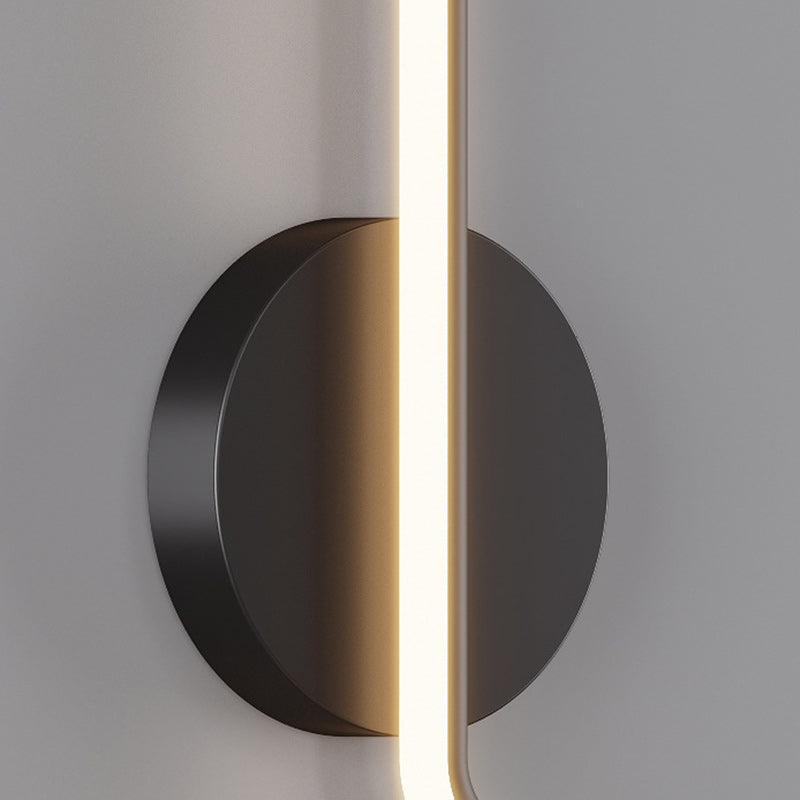 Simplicity Iron Long Curved Line LED Wall Sconce Lamp