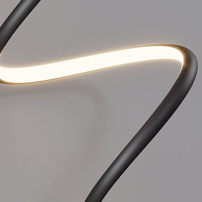 Simplicity Iron Long Curved Line LED Wall Sconce Lamp