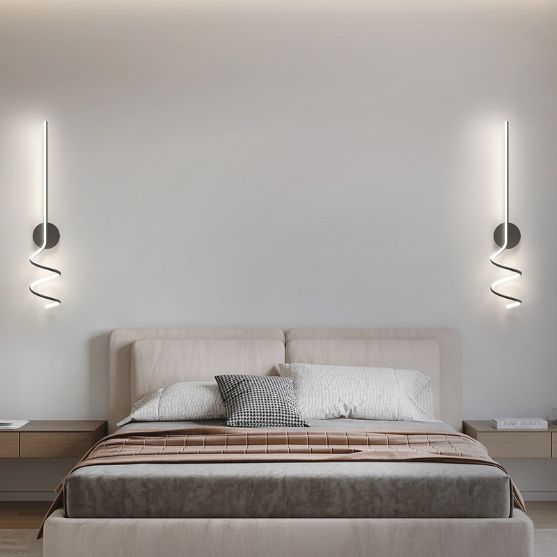 Simplicity Iron Long Curved Line LED Wall Sconce Lamp