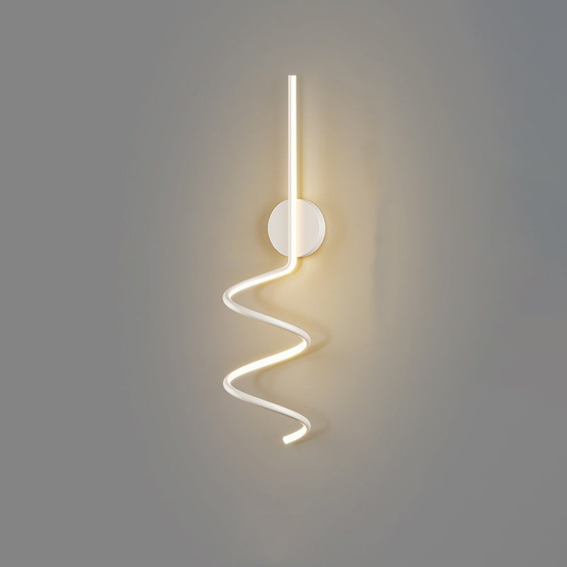 Simplicity Iron Long Curved Line LED Wall Sconce Lamp