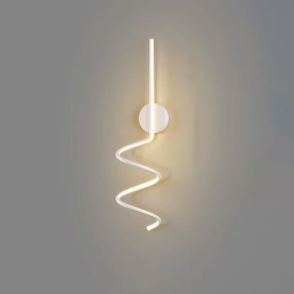 Simplicity Iron Long Curved Line LED Wall Sconce Lamp