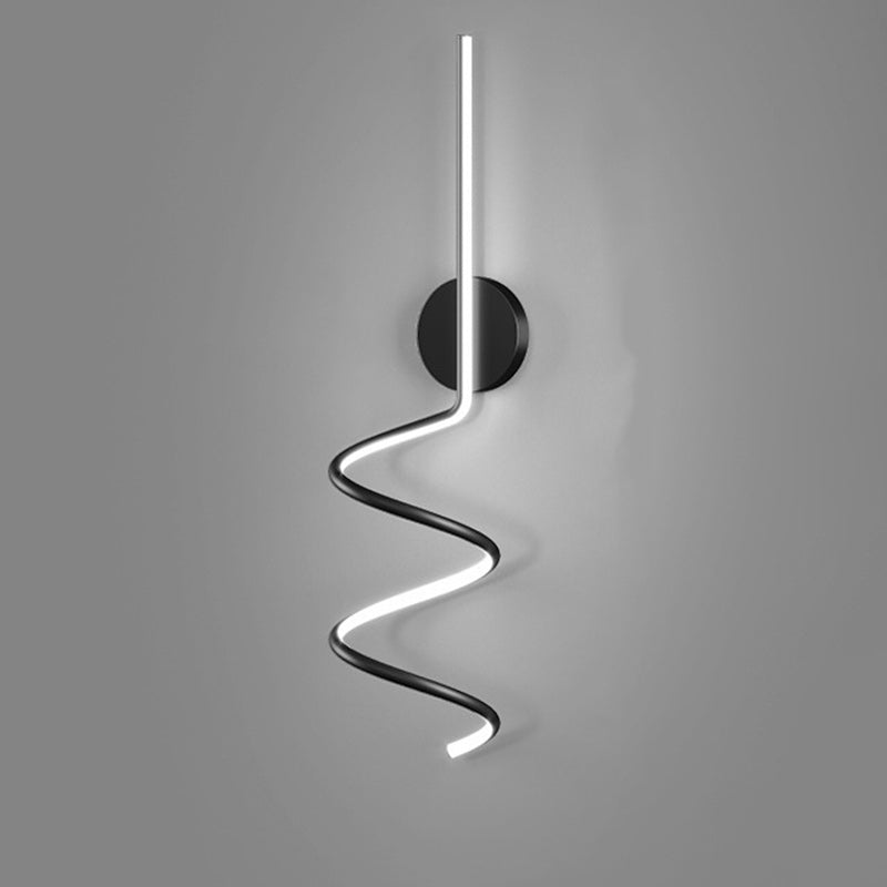 Simplicity Iron Long Curved Line LED Wall Sconce Lamp