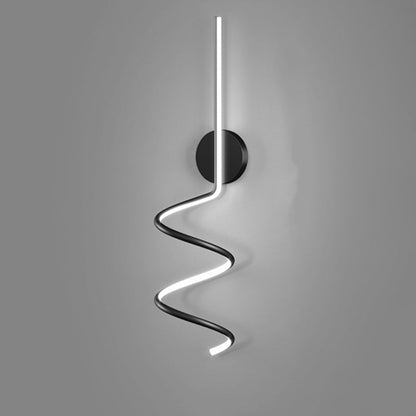 Simplicity Iron Long Curved Line LED Wall Sconce Lamp