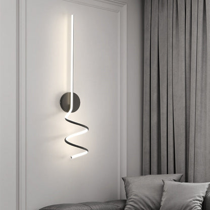 Simplicity Iron Long Curved Line LED Wall Sconce Lamp