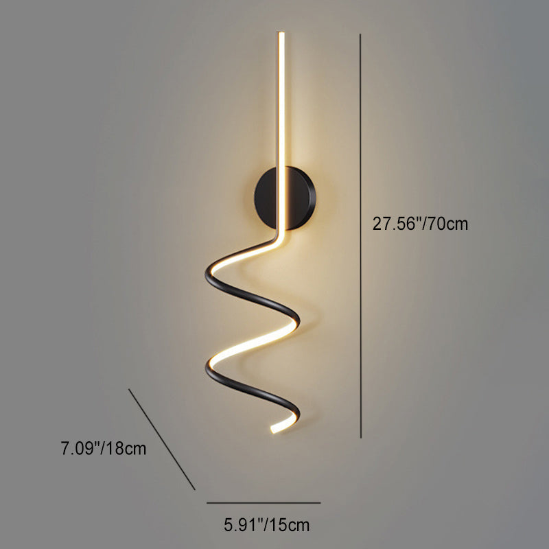Simplicity Iron Long Curved Line LED Wall Sconce Lamp