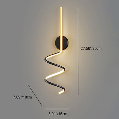 Simplicity Iron Long Curved Line LED Wall Sconce Lamp