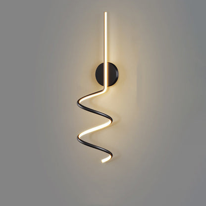 Simplicity Iron Long Curved Line LED Wall Sconce Lamp