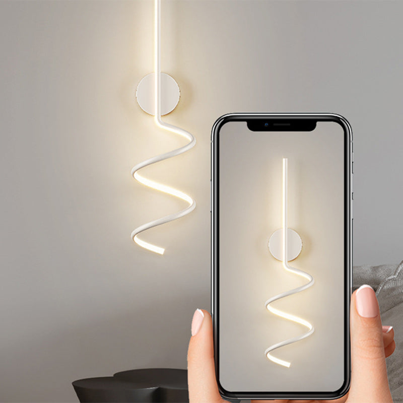 Simplicity Iron Long Curved Line LED Wall Sconce Lamp