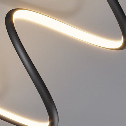 Simplicity Iron Long Curved Line LED Wall Sconce Lamp