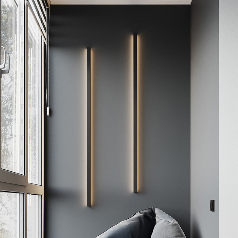 Minimalist Aluminum Iron Long Strip LED Wall Sconce Lamp