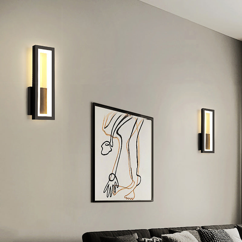 Minimalist Iron Acrylic Rectangle LED Wall Sconce Lamp