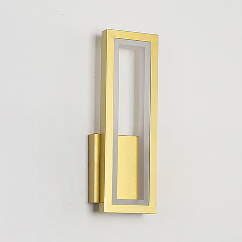 Minimalist Iron Acrylic Rectangle LED Wall Sconce Lamp