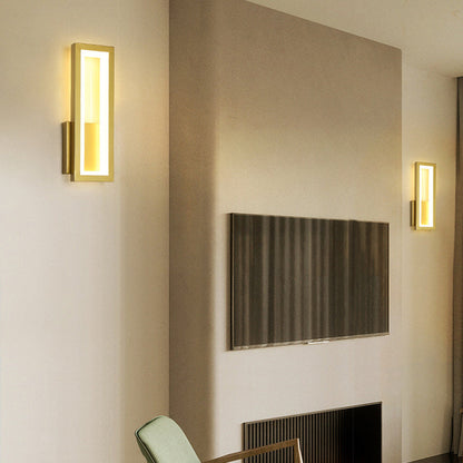 Minimalist Iron Acrylic Rectangle LED Wall Sconce Lamp