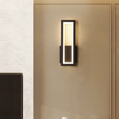 Minimalist Iron Acrylic Rectangle LED Wall Sconce Lamp