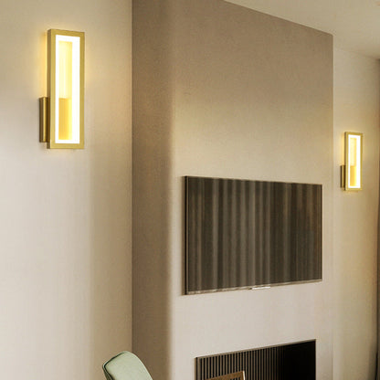 Minimalist Iron Acrylic Rectangle LED Wall Sconce Lamp