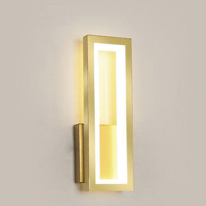 Minimalist Iron Acrylic Rectangle LED Wall Sconce Lamp